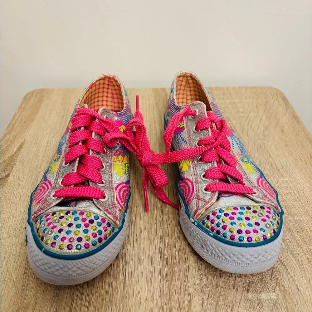 Skechers Kids' Colorful Light up Shoes - Pink and Multicolor